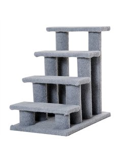 PawHut Dog Steps for Bed 4 Step Pet Stairs for Sofa Dog Cat Climb Ladder 63x43x60 cm Grey