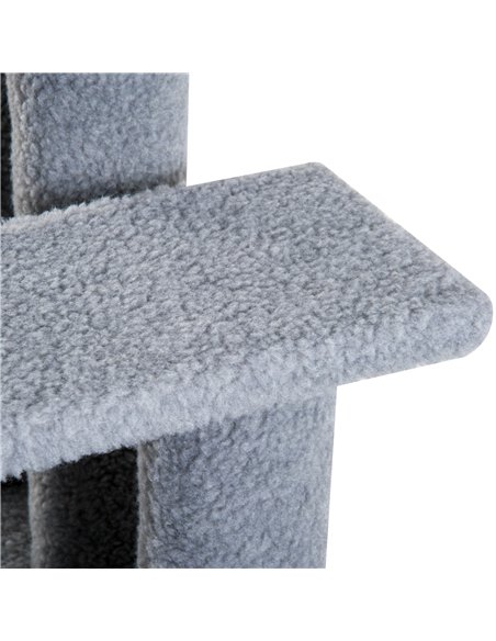 PawHut Dog Steps for Bed 4 Step Pet Stairs for Sofa Dog Cat Climb Ladder 63x43x60 cm Grey - pic 148104 | FastDaddyshop