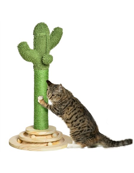 PawHut Cat Tree Cactus Sisal Scratching Post for Indoor Cats Play Tower Kitten Furniture with Hanging Ball Interactive Fun Rolle - pic 148124 | FastDaddyshop