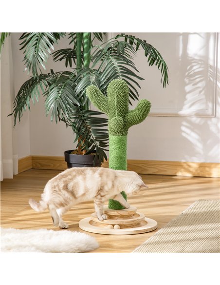 PawHut Cat Tree Cactus Sisal Scratching Post for Indoor Cats Play Tower Kitten Furniture with Hanging Ball Interactive Fun Rolle - pic 148125 | FastDaddyshop
