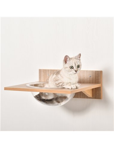 PawHut 4PCs Wall-mounted Cats Climbing Shelf Set Cat Tree Kitten Perch Activity Center with Hammock Scratching Post Jumping Plat