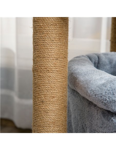 PawHut Cat Tree Tower for Indoor Cats, Cat Scratching Post with Bed, Cat House, Scratching Pad, Perch, Interactive Ball Toy 48 x - pic 148149 | FastDaddyshop