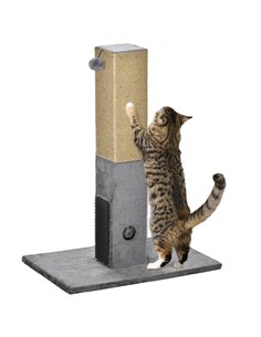 PawHut Cat Tree Scratching Post for Indoor Cats 79cm Jute Scratcher Climber w/ Carpet Base Dangling Toy – Grey