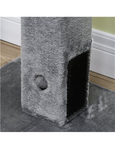 PawHut Cat Tree Scratching Post for Indoor Cats 79cm Jute Scratcher Climber w/ Carpet Base Dangling Toy – Grey