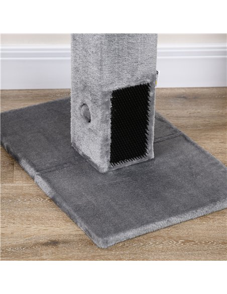PawHut Cat Tree Scratching Post for Indoor Cats 79cm Jute Scratcher Climber w/ Carpet Base Dangling Toy – Grey - pic 148159 | FastDaddyshop
