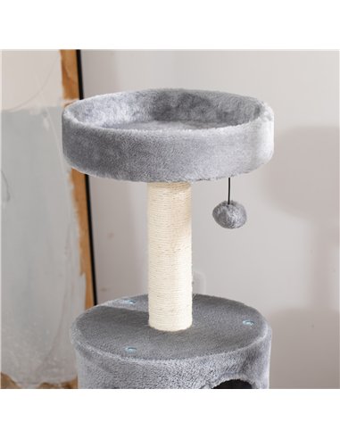 PawHut Cat Tree Tower for Indoor Cats Climbing Activity Center Kitten Furniture with Jute Scratching Post Bed Tunnel Perch Hangi