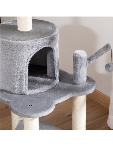 PawHut Cat Tree Tower for Indoor Cats Climbing Activity Center Kitten Furniture with Jute Scratching Post Bed Tunnel Perch Hangi