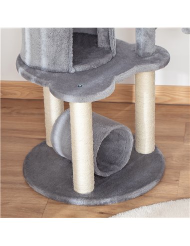 PawHut Cat Tree Tower for Indoor Cats Climbing Activity Center Kitten Furniture with Jute Scratching Post Bed Tunnel Perch Hangi