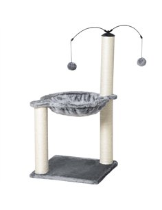 PawHut 83cm Cat Tree Tower for Indoor Cats w/ Sisal Scratching Post Hammock Hanging Toy Activity Centre - Grey