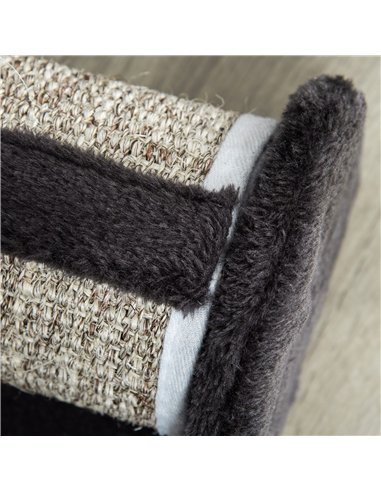 PawHut Cat Scratcher, Sisal Cat Scratching Board Mat Pad with Roller, Feather Toy, 44 x 24 x 16 cm, Grey