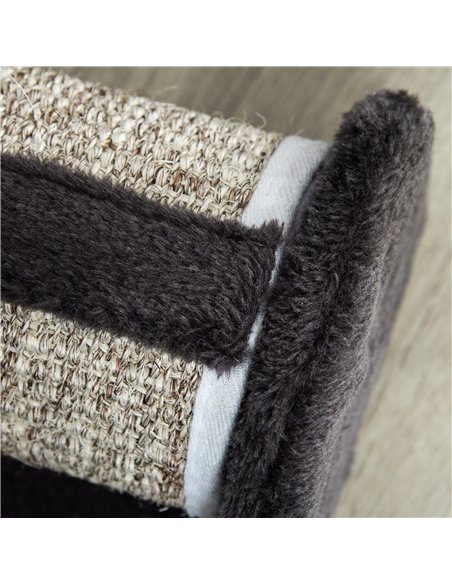 PawHut Cat Scratcher, Sisal Cat Scratching Board Mat Pad with Roller, Feather Toy, 44 x 24 x 16 cm, Grey - pic 148240 | FastDaddyshop