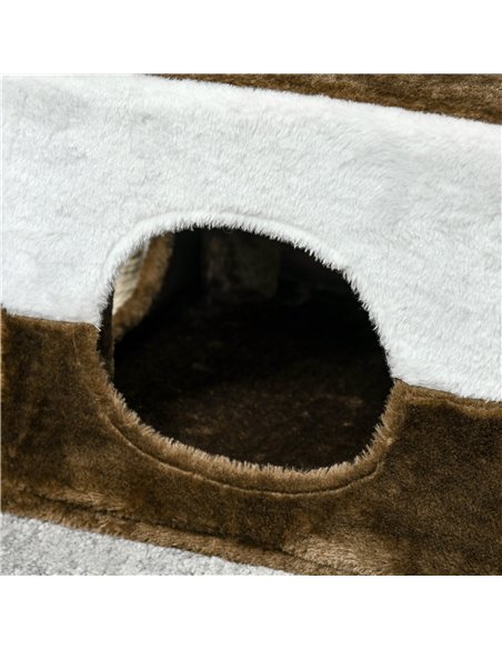 PawHut Cat Tree Tower for Indoor Cats Kitten House Scratching Posts with Condo Perch Interactive Mouse Toy, 45 x 33 x 70 cm, Bro - pic 148258 | FastDaddyshop