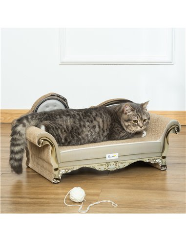 PawHut Cat Furniture, with Scratching Pad & Catnip - Brown