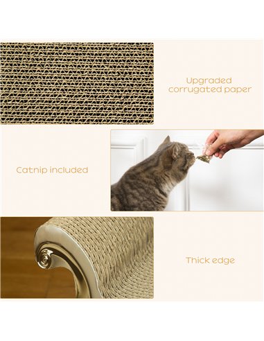 PawHut Cat Furniture, with Scratching Pad & Catnip - Brown