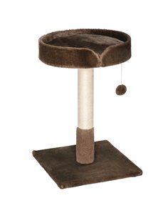 PawHut Small Cat Tree for Indoor Cats with Sisal Scratching Post Kitten Bed Cushion Ball Toy, Brown, 45x45x70 cm