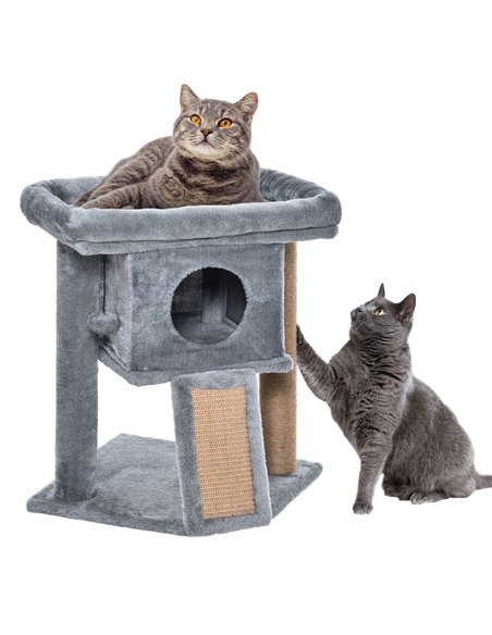 PawHut Cat Tree Tower for Indoor Cats Cat Scratching Post Climbing Activity Centre w/Jute Scratching Pad, Toy Ball, Cat House -  - pic 148286 | FastDaddyshop