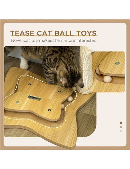 PawHut Cat Tree, with Scratching Posts, Hammock, Toy Ball - Beige - pic 148310 | FastDaddyshop