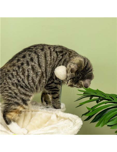 PawHut Cat Tree, with Scratching Posts, Hammock, Toy Ball - Beige - pic 148312 | FastDaddyshop