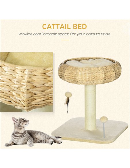 PawHut 51cm Cat Tree Kitten Tower, with Sisal Scratching Post, Top Bed, Toy Ball - pic 148334 | FastDaddyshop