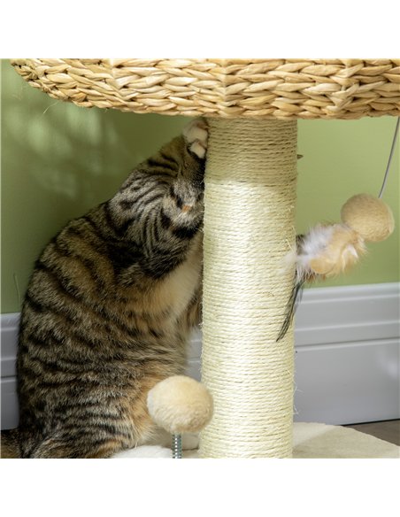 PawHut 51cm Cat Tree Kitten Tower, with Sisal Scratching Post, Top Bed, Toy Ball - pic 148338 | FastDaddyshop