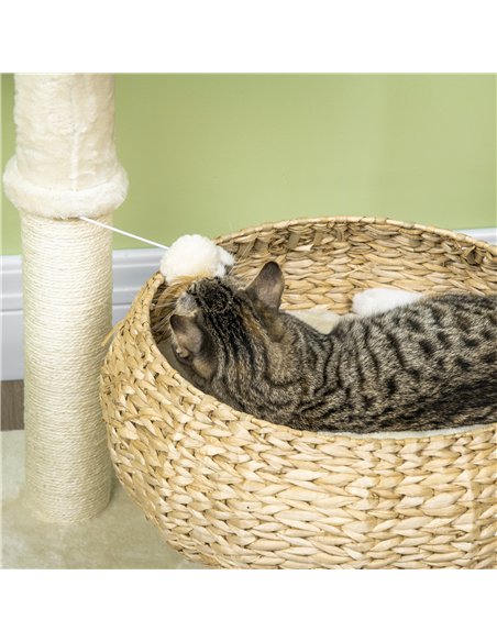 PawHut 72cm Cat Tree Kitten Tower, with Sisal Scratching Post, Two Beds, Toy Ball - pic 148392 | FastDaddyshop