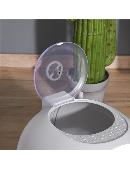 PawHut Cat Litter Box Toilet with Litter Scoop Enclosed Drawer, Front Entry Top Exit, Easy To Clean Grey - pic 148429 | FastDaddyshop