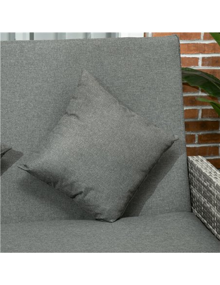 Outsunny 2 Seater Assembled Garden Patio Outdoor Rattan Furniture Sofa Sun Lounger Daybed with Fire Retardant Sponge - Grey - pic 14844 | FastDaddyshop