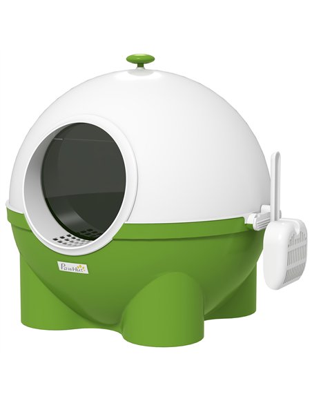 PawHut Large Cat Litter Box, with Scoop, Front Entrance, 53 x 51 x 48cm -Green - pic 148538 | FastDaddyshop