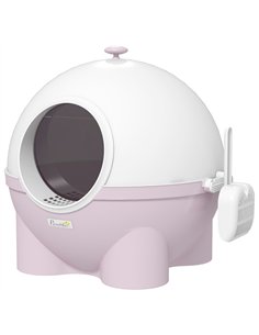PawHut Large Cat Litter Box, with Scoop, Front Entrance, 53 x 51 x 48cm - Pink