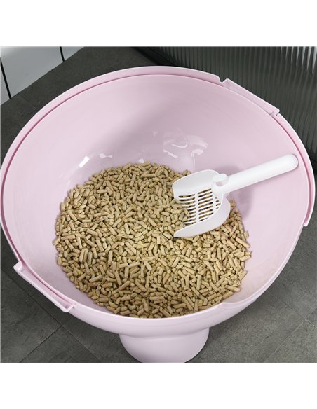 PawHut Large Cat Litter Box, with Scoop, Front Entrance, 53 x 51 x 48cm - Pink - pic 148554 | FastDaddyshop