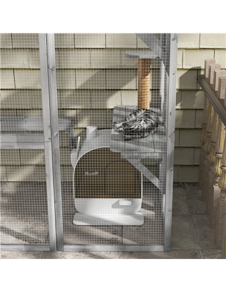 PawHut Hooded Cat Litter Box, Kitten Litter Tray, with Lid, Scoop, Filter, Flap Door - pic 148563 | FastDaddyshop