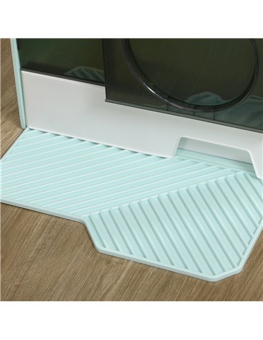 PawHut Hooded Cat Litter Tray w/ Scoop Light Blue