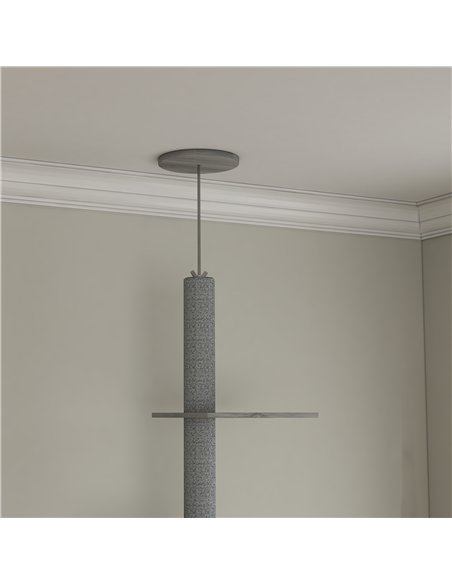PawHut 2-in-1 Floor-To-Ceiling Cat Tree with Hidden Litter Box, for Indoor Use - Grey - pic 148627 | FastDaddyshop