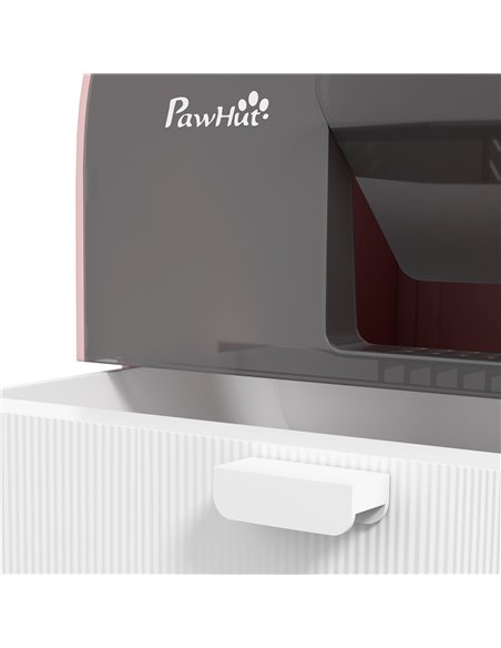 PawHut Hooded Cat Litter Box, Kitten Litter Tray, with Lid, Scoop, Filter, Flap Door, Pink - pic 148635 | FastDaddyshop
