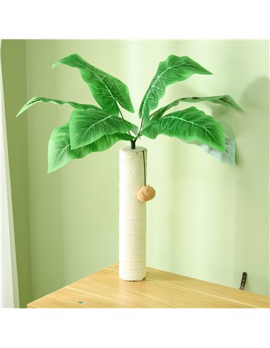 PawHut 2-in-1 Hidden Cat Litter Box, Green Leaf Cat Tree, with House, Ladder, Scratching Posts, Platforms, Indoors -Oak