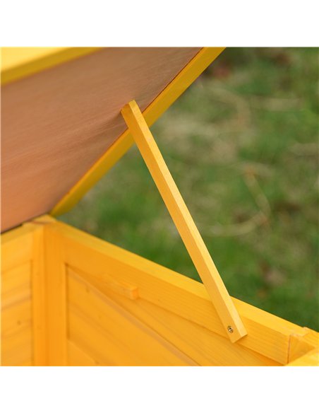 Pawhut Garden Wooden Cat House Hide Cage Outdoor Pet Play Home Water-resistant Roof Kitty Shelter Kennel w/ith Door & Window - pic 148744 | FastDaddyshop