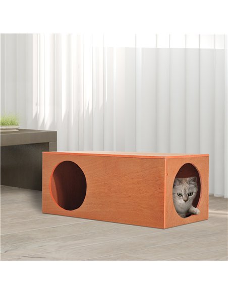 PawHut Outdoor Rabbit Hideaway Shelter Indoor Cat Tunnel Garden Kitty Box House Pet Home Run Play Cage Waterproof 60Lx30Wx25H(cm - pic 148746 | FastDaddyshop