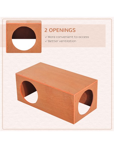 PawHut Outdoor Rabbit Hideaway Shelter Indoor Cat Tunnel Garden Kitty Box House Pet Home Run Play Cage Waterproof 60Lx30Wx25H(cm - pic 148748 | FastDaddyshop