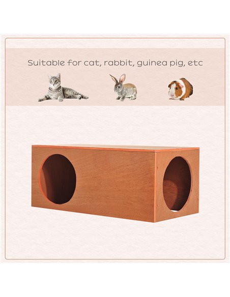 PawHut Outdoor Rabbit Hideaway Shelter Indoor Cat Tunnel Garden Kitty Box House Pet Home Run Play Cage Waterproof 60Lx30Wx25H(cm - pic 148749 | FastDaddyshop