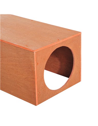PawHut Outdoor Rabbit Hideaway Shelter Indoor Cat Tunnel Garden Kitty Box House Pet Home Run Play Cage Waterproof 60Lx30Wx25H(cm