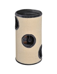 PawHut 70cm Height Cat Post Tree Scratching Barrel Sisal Activity Center Condo Kitten Bed Scratcher Climbing Climber Play House 