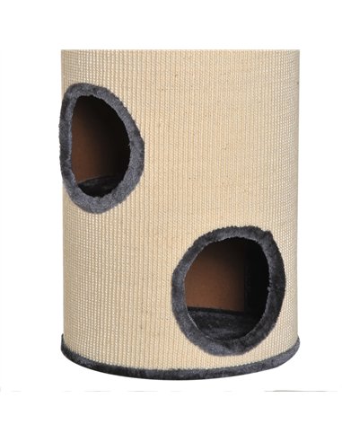 PawHut 70cm Height Cat Post Tree Scratching Barrel Sisal Activity Center Condo Kitten Bed Scratcher Climbing Climber Play House 