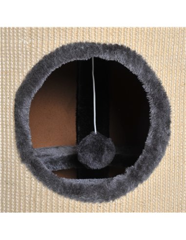 PawHut 70cm Height Cat Post Tree Scratching Barrel Sisal Activity Center Condo Kitten Bed Scratcher Climbing Climber Play House 