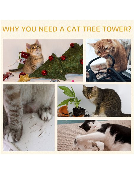 PawHut Cat Scratching Barrel Kitten Tree Tower for Indoor Cats Pet Furniture Climbing Frame Covered with Sisal and Seaweed Rope  - pic 148778 | FastDaddyshop