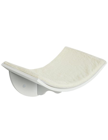 PawHut Wood Cat Shelves Wall-Mounted Shelter Curved Kitten Bed Cat Perch Climber Cat Furniture 41 x 28 x 21cm White - pic 148790 | FastDaddyshop