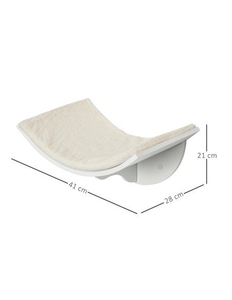 PawHut Wood Cat Shelves Wall-Mounted Shelter Curved Kitten Bed Cat Perch Climber Cat Furniture 41 x 28 x 21cm White - pic 148792 | FastDaddyshop