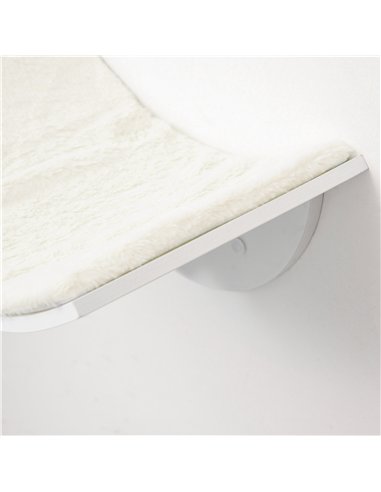 PawHut Wood Cat Shelves Wall-Mounted Shelter Curved Kitten Bed Cat Perch Climber Cat Furniture 41 x 28 x 21cm White