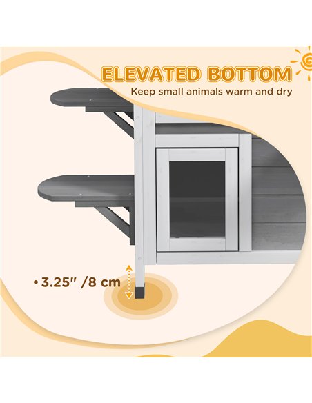 PawHut 2-story Cat House Outdoor, Weatherproof Wooden Cat Enclosure for Feral Cats with Escape Door, Openable Roof, Jumping Plat - pic 148813 | FastDaddyshop