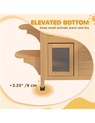 PawHut 2-story Cat House Outdoor, Weatherproof Wooden Cat Enclosure for Feral Cats with Escape Door, Openable Roof, Jumping Plat