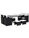 Outsunny 9PC Garden Rattan Dining Table Set, Black
